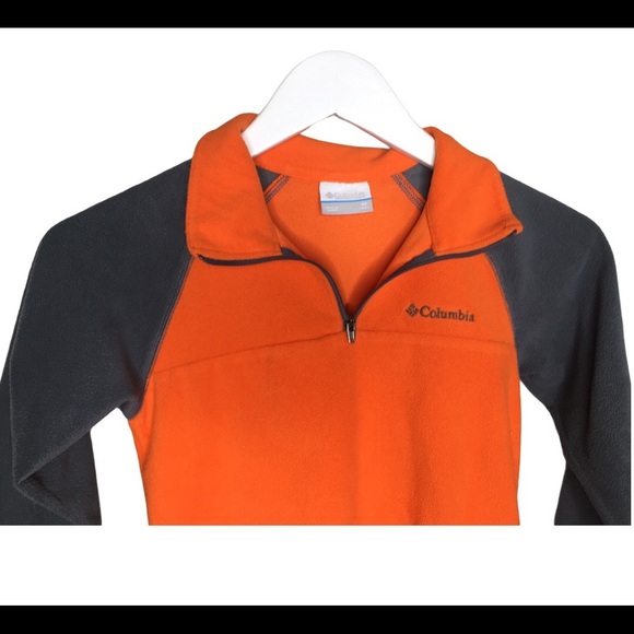 COLUMBIA Glacial 1/4 Quarter Zip Fleece Sweater With Long Sleeves Orange 6-7Y - Picture 6 of 8